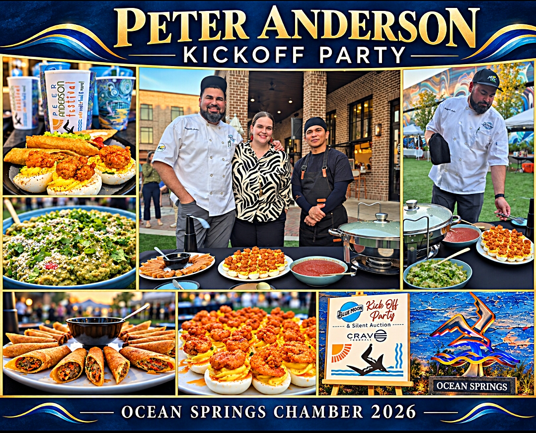 Ocean Springs Chamber Peter Anderson Kick Off Party 2026 - Food and Silent Auction