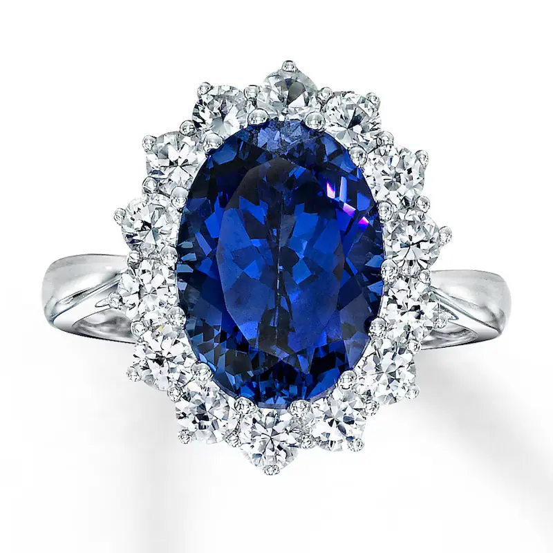 Tanzanite and diamond ring evaluated by our GIA-trained gemologist